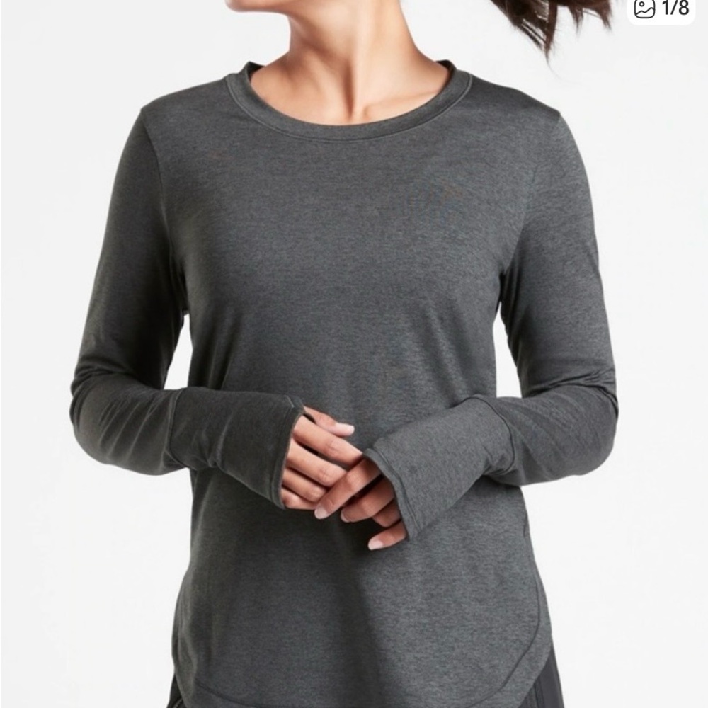 Athleta Uptempo Gray Long Sleeve Top